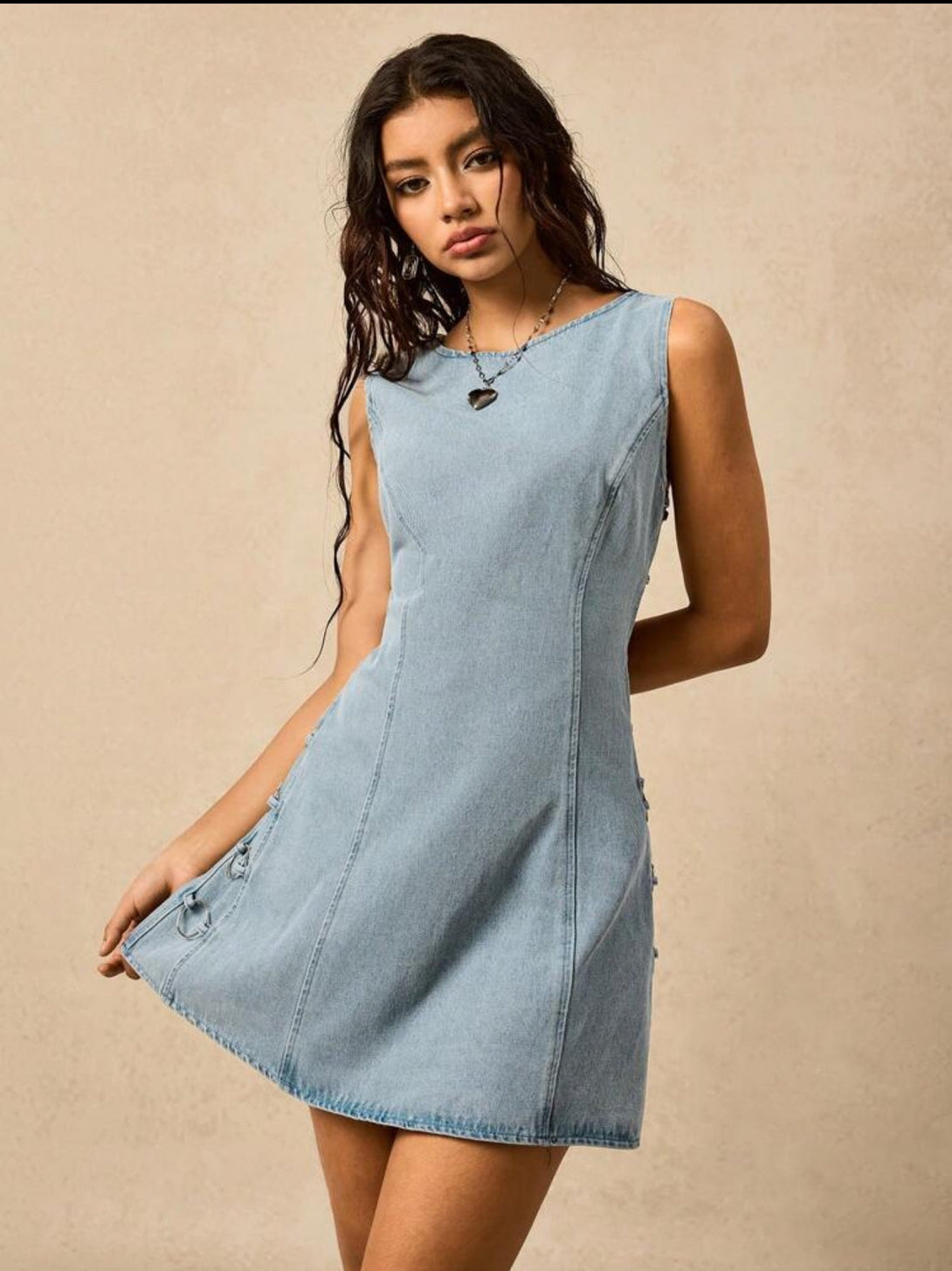 SLEEVELESS DENIM DRESS - CASUALS STYLE WITH ATTITUDE - Zucchero Essentials